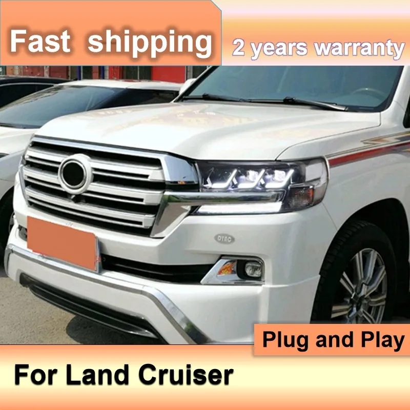 

Car Accessories for Toyota Land Cruiser Head Lights 2016-2020 Land Cruiser Headlights DRL Turn Signal High Beam Projector Lens