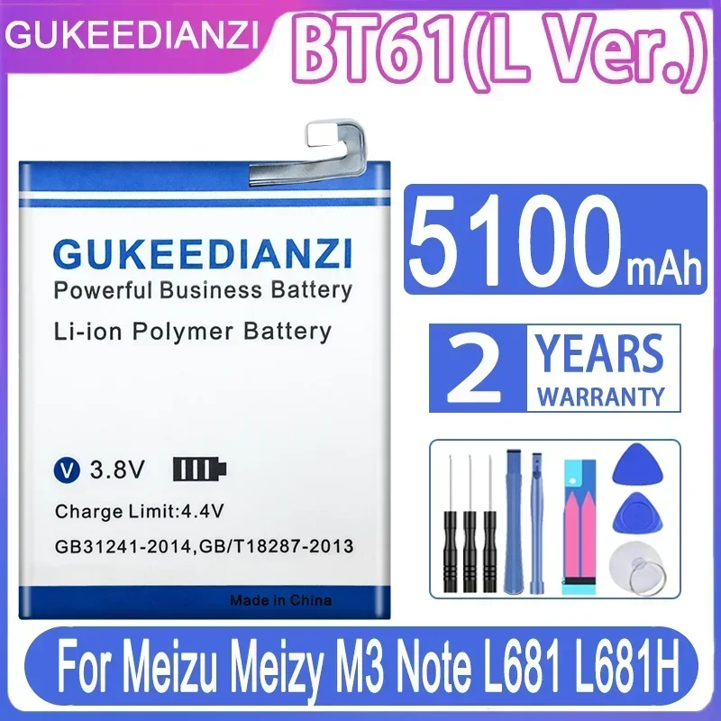 Аккумулятор BT61 емкостью 4900 мАч для версии L M Версия M3 Note L681 L681H L681C L681M L681Q BT15 M3S mini B030