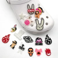 1pc funny cartoon singer series luminous pvc jibz croc charms accessories for clog sandals garden shoe decoration party gift