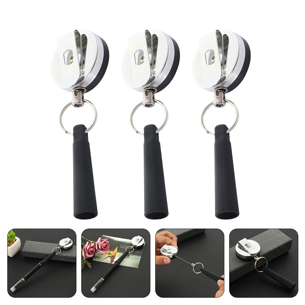 

Pen Retractable Holder Keychain Reel Buckle Carpenter Badge Caps Lengthener Markers Cap Key Ballpoint Metal Handle Extender