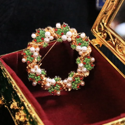 SKEDS Винтажный цветочный венок брошь