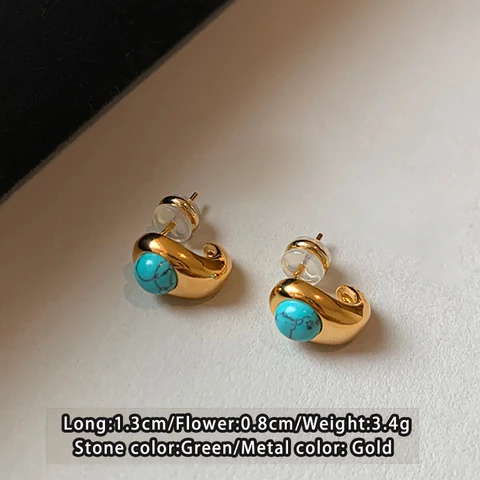 Taoya серёжки-гвоздики бирюза медный сплав