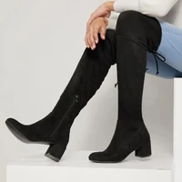 boots for women long boots round toe med heels zipper ladies shoes suede spring autumn knee high boots womens boots