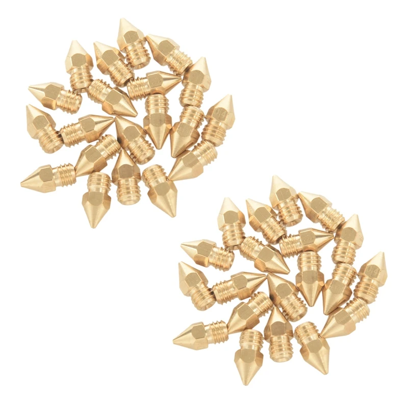 

40 PCS 3D Printer Nozzle 0.4Mm MK8 Extruder Head For Creality Cr10