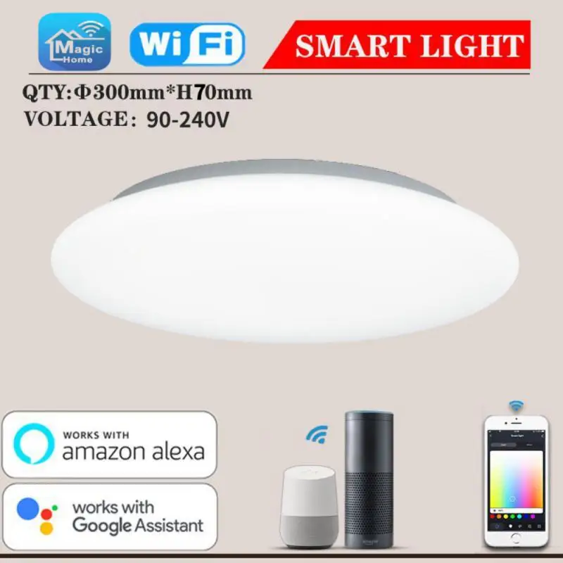 

Ceiling Lamp Dual Mode Rgbcct Remote Control Led Voice Control For Living Room Decoration Bedroom Led Lamp 90-240vac