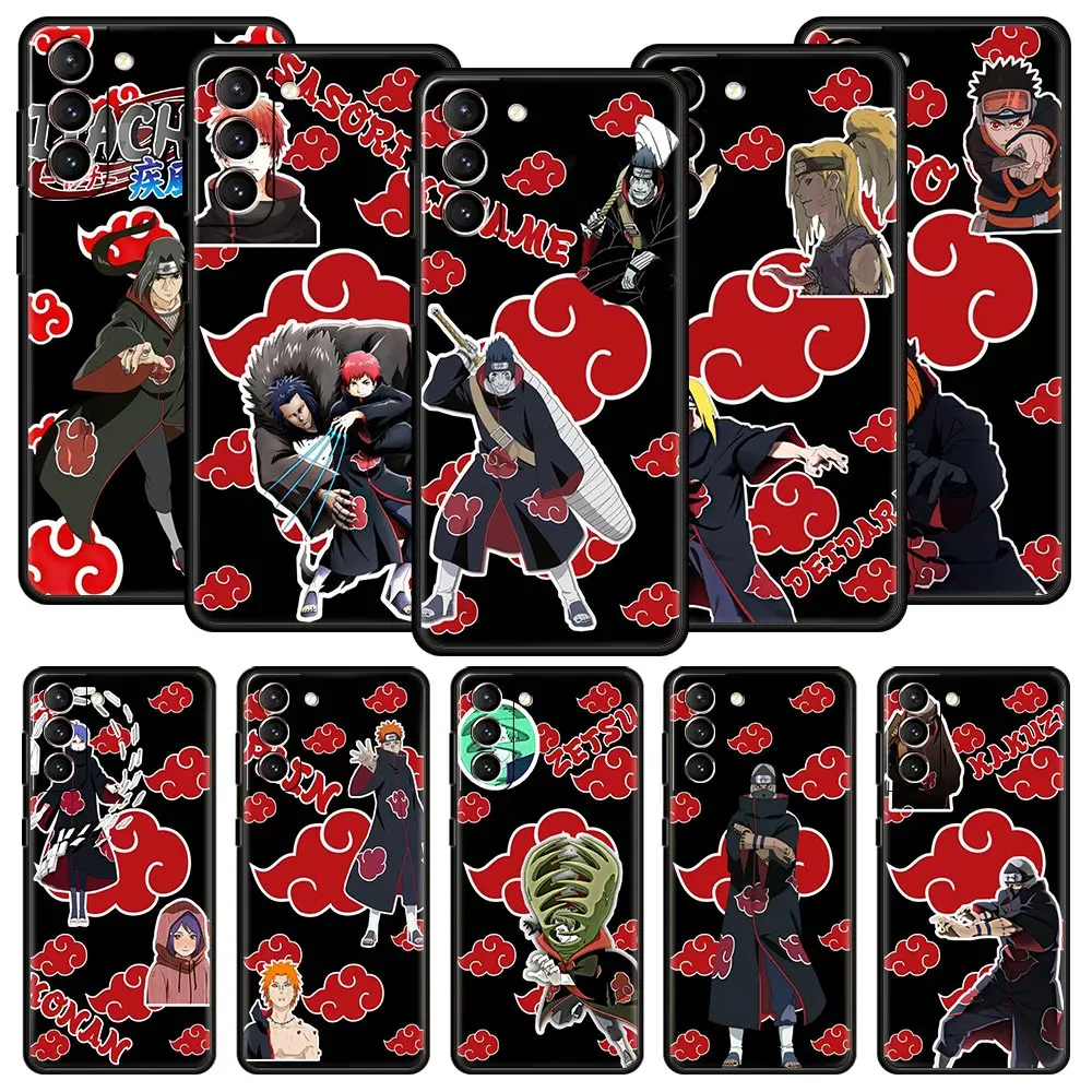 

Naruto Akatsuki Team Phone Case For Samsung Galaxy S22 S20 FE S10 Plus S21 Ultra 5G S10E S9 S8 Note 10 Lite 20 Soft High Cover