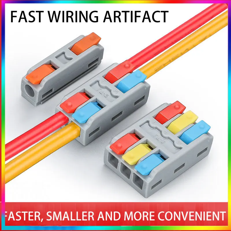 

2PCS High Quality Quick Splitter 2 In 2 Out 3 In 3 Out Wire Connector Universal Wiring Cable Connector Conductor Terminal Block