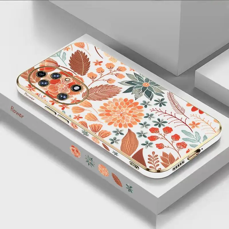 

Hundred Flowers Bloom Luxury Plating Phone Case For Huawei P50 P40 P30 P40 Lite P20 Pro Nova 10SE 9SE Mate 50 40 30 Pro Cover