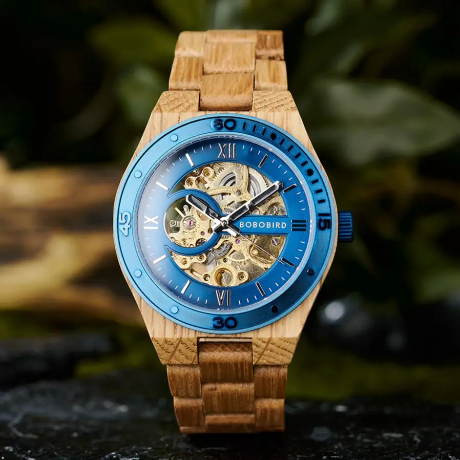 BOBO BIRD Luxury Men's Automatic Mechanical Watch, Combining Wood and Alloy, Support Drop Shipping