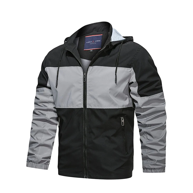 

2022 Autumn Winter New Stylish Men's Outdoor Jackets Contrast Color Hoodies Zipper Casual Coat Clothing Techwear