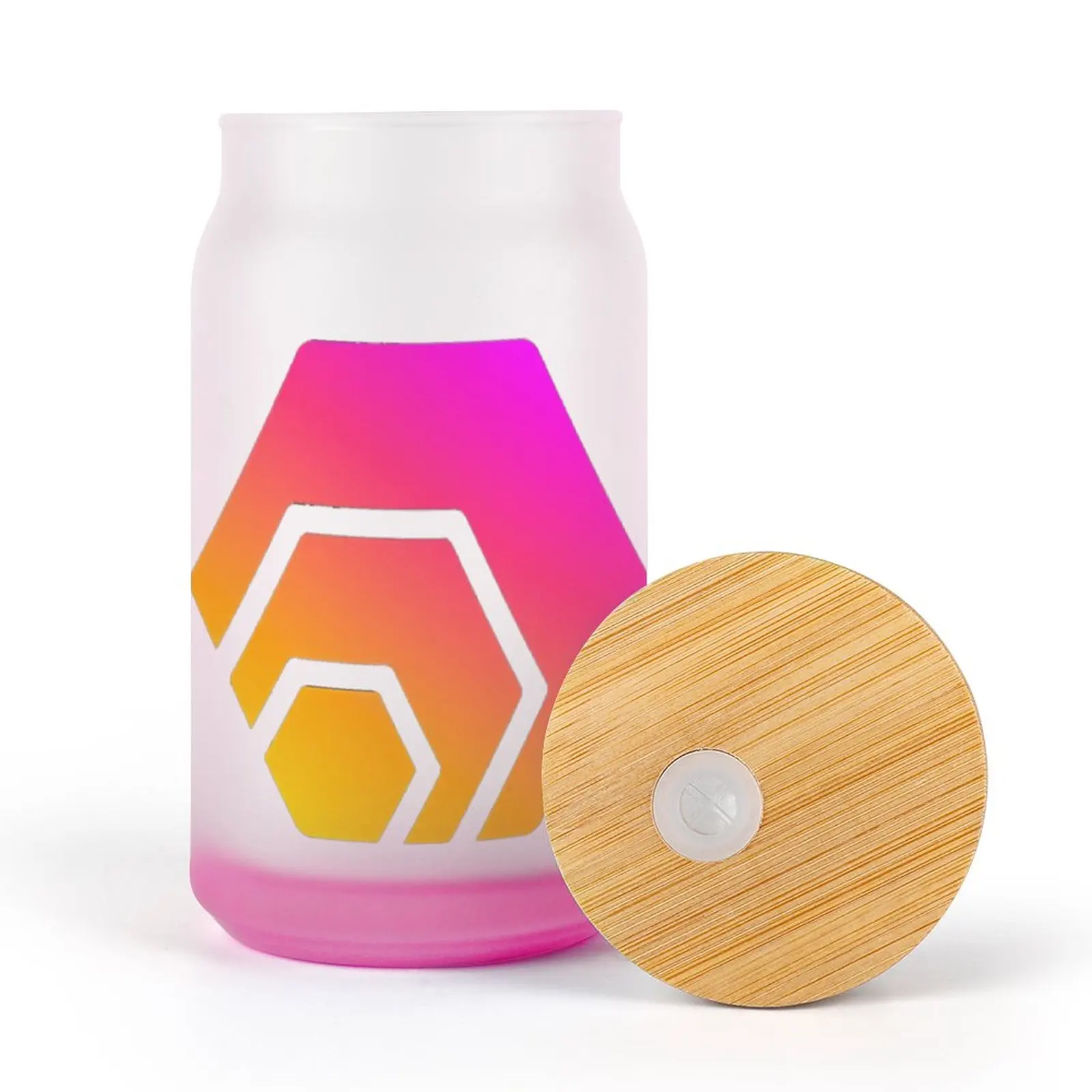 

Unique HEX Crypto Bottle Frosted Glass Pipette Cup Milk Cups Vacuum Flask Trophy Funny Novelty Wooden Lid Gradient Effect