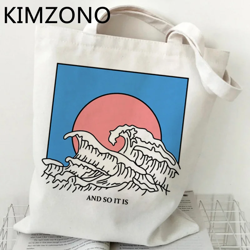 

Vaporwave, большая волнистая сумка для покупок, Джутовая сумка, сумка для покупок, сумка для покупок, Холщовая Сумка для покупок, шоппер из джутов...