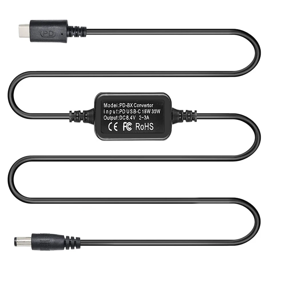 

USB-C Convertor to 5.5*2.1mm for Camera DC Coupler PW20 AC-PW20 FW50 FZ100 Canon DR400 (BP511) DR-E6 LP-E6 DR-E18 LP-E17 DCC3