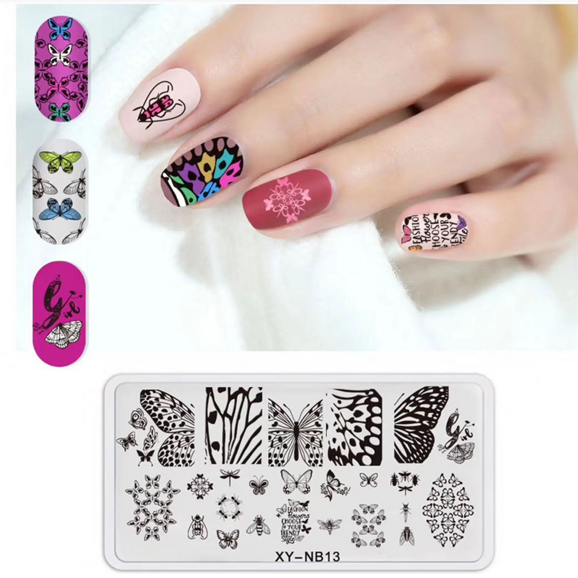 Nail Stamping Plates Cute Animal Image Art Templates Valentines Day Floral Flower Letter Theme Nails Stencils Print Tools |