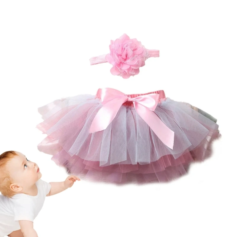 

Newborn Baby Girl Ballet Dress with Headband Set Girls Skirt for Photo Shoots