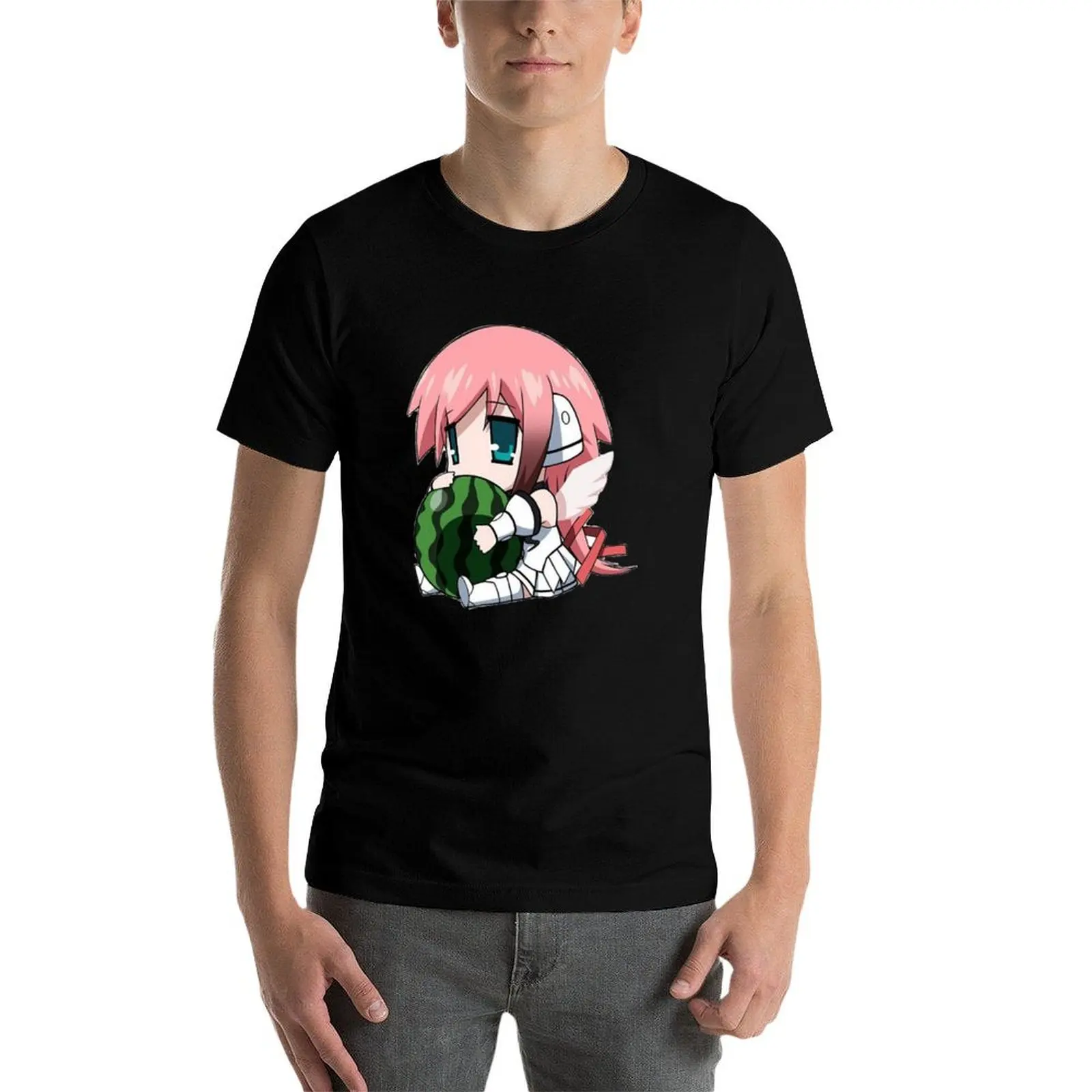 Фото Футболка Ikaros Heaven&X27;S Lost Property Anime Chibi 1, хлопковая рубашка с короткими рукавами для активного спорта №4
