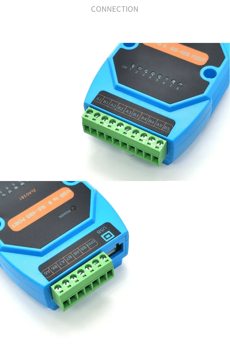 Фото Промышленный USB-конвертер в 8-канальный последовательный порт RS485 с чипом драйвера CH348 №4