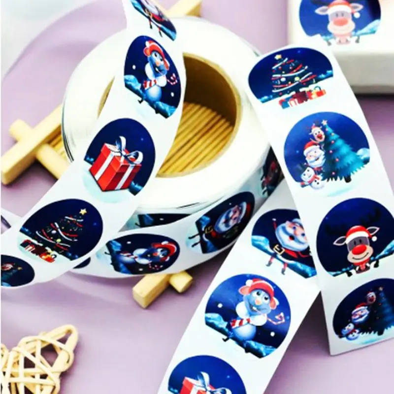 

500 шт./рулон, новогодняя наклейка