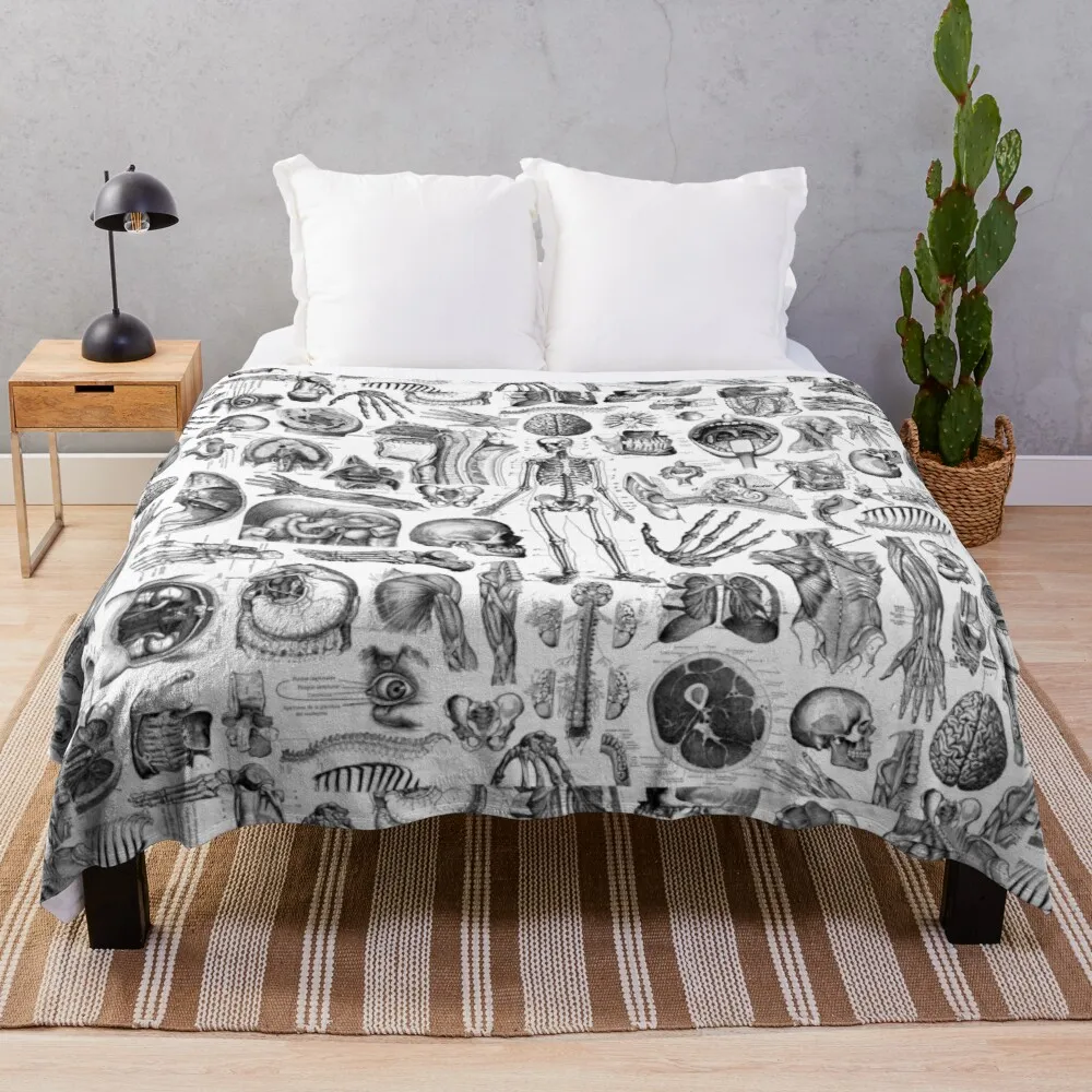 

Human Anatomy White Print Throw Blanket blankets for bed retractable and reclining sofa blanket