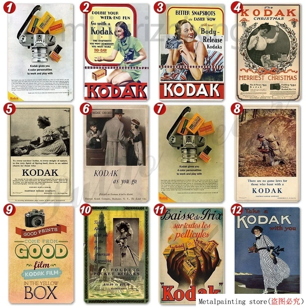

24 вида Kodak Ретро Металлические постеры Vintege оловянные Знаки Декор стен