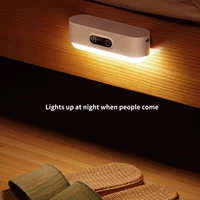 is led night light infrared sensor light induction reading light magnetic auto dimming bedside wall closet sleep lamp recharge