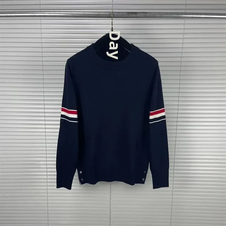 TB Tom осень/зима новый двусторонний шерстяной свитер с круглым вырезом и длинными