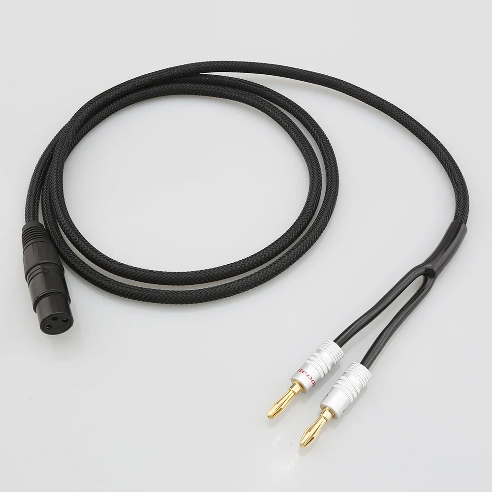 HiFi XLR мама на 4 мм акустический кабель типа банан 3-контактный разъем двойные вилки
