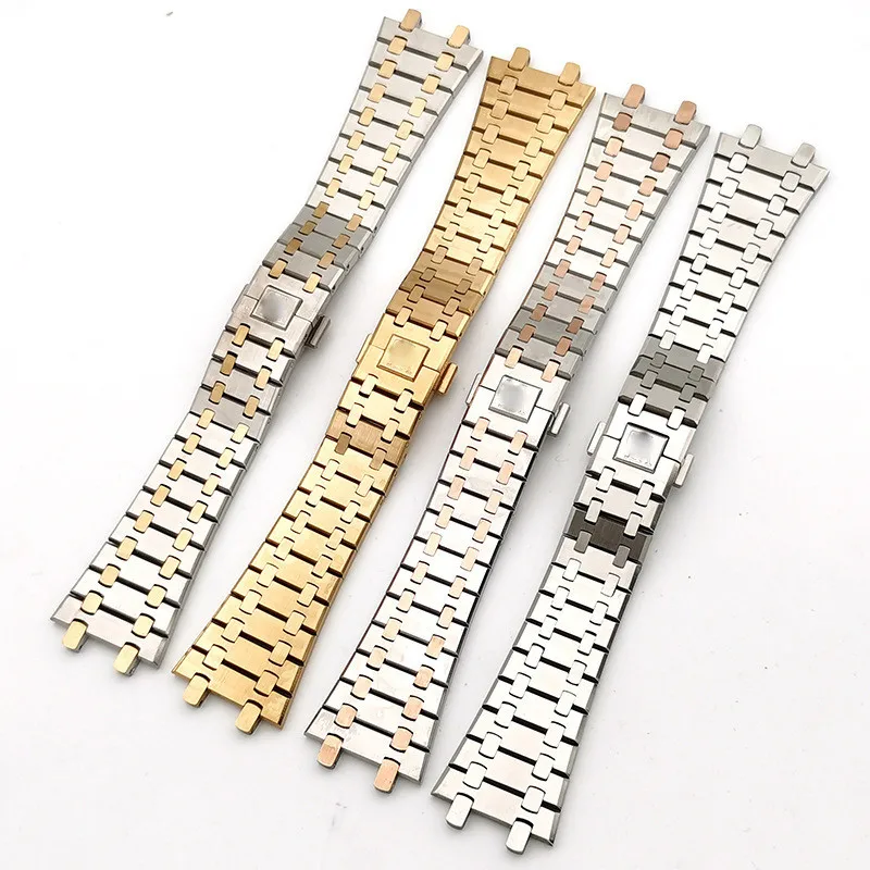 

Ремешок из нержавеющей стали для часов AP Audemars Piguet Royal Oak GA2100 2110, мужской браслет со складной пряжкой, 26 мм