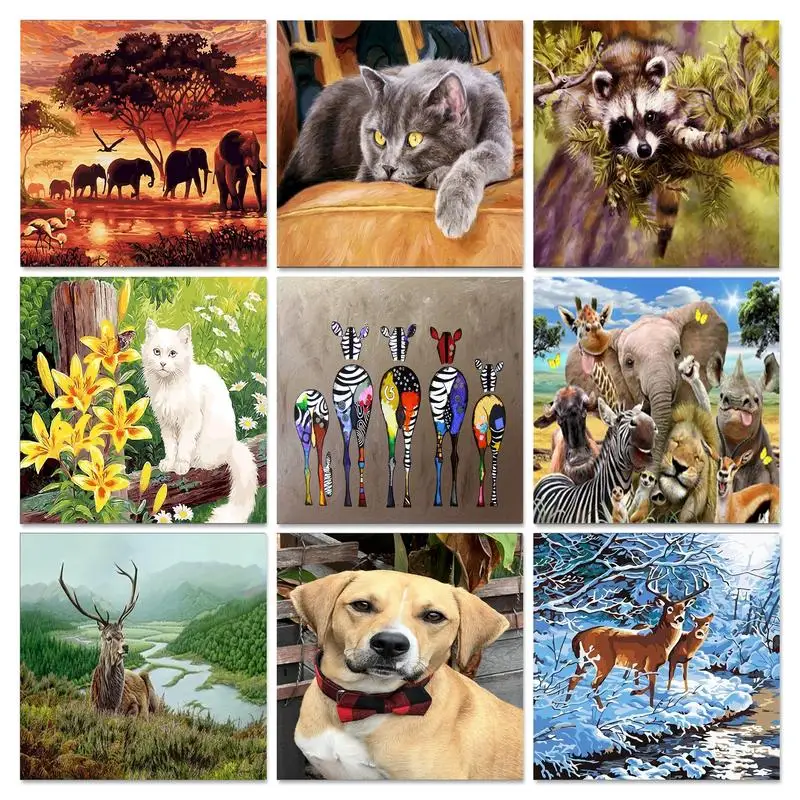 

Frame Paint By Number Animal Picture On Canvas For Adults Oil Drawing By Number HandPainted Kits Coloring Home Decor Walls Art