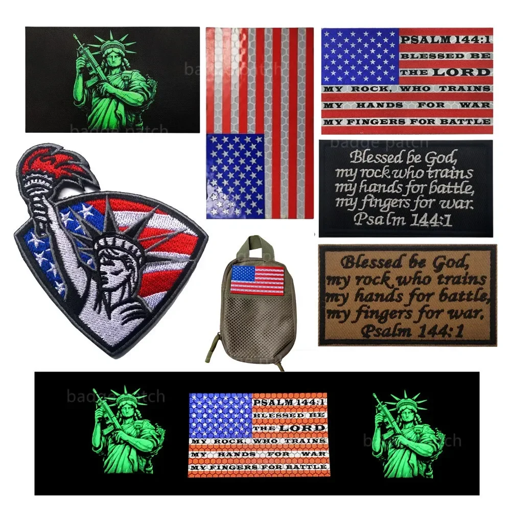 Светоотражающая вдохновляющая нашивка Статуя Свободы с американским флагом 144:1