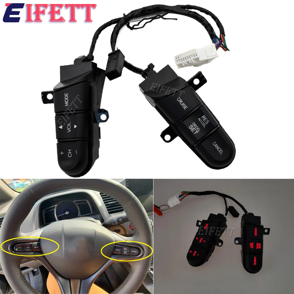 

Кнопка управления аудио на рулевом колесе 36770-SNA-A12 с подсветкой для Honda Jazz/Fit Civic 2006, 2007, 2008, 2009, 2010, 2011