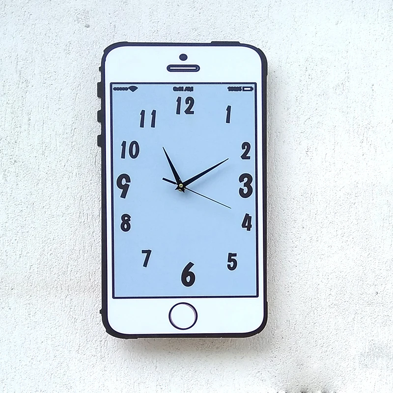 

Creative Phone Shop Digital Wall Clock Modern Design Interior Silent Cartoon Clock Mechanism Pow Duvar Saati Home Decor YX50WC