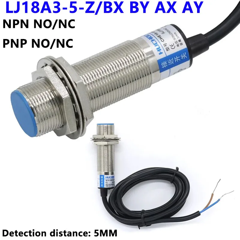 Индуктивный датчик приближения M18, 5 мм, Φ 6-36 в NPN PNP NO NC Измерение постоянного тока/BX BY AX AY