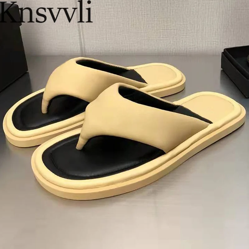 

Сланцы женские из натуральной кожи, повседневные шлепанцы, пляжная обувь для отдыха, плоская подошва, летние Тапочки