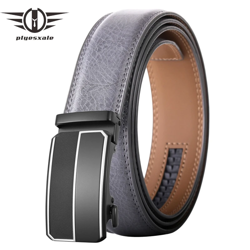 

Мужской ремень из воловьей кожи с храповым механизмом и автоматической пряжкой