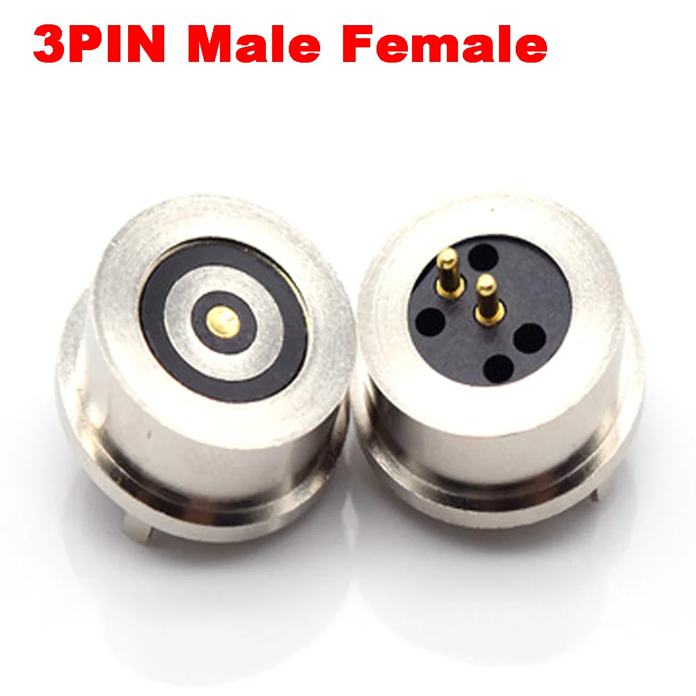 

3PIN 5A Round Blind Suction DC Magnet Suction Pogo Pin Connector LED Smart Rail Light Magnetic Charging Light Control Connector