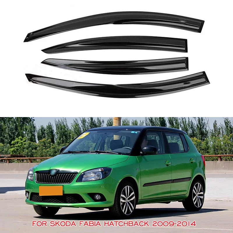 Для Skoda Fabia Hatchback 2009 2010 2011 2012 2013 2014 Автомобильный визор для окон Навесы Укрытия Противосолнечный дефлектор для дождя защитный козырек укрытие.