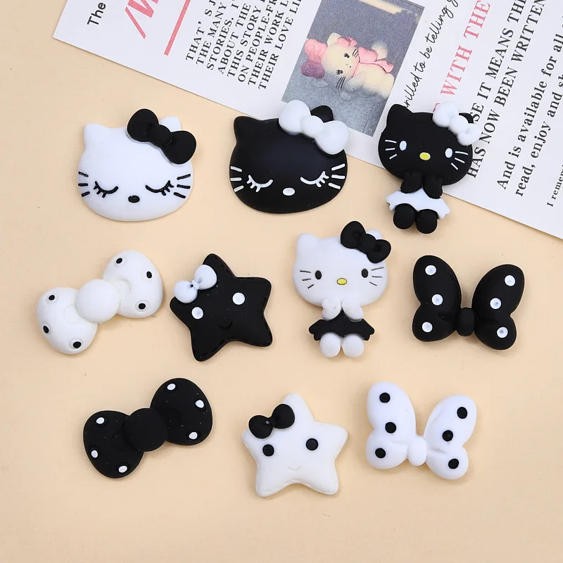 100 шт. мультяшные смолы Sanrio Hello Kitty подвески с плоской задней частью кабошон