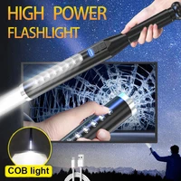 super bright led flashlight self defense baseball bat baton lamp usb rechargeable waterproof emergency light tactical torch