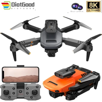 Profession K6 Mini Drone 8K Dual Camera Wifi FPV 360 Degree Infrared Obstacle Avoidance Rc Folding Quadcopter Helicopter