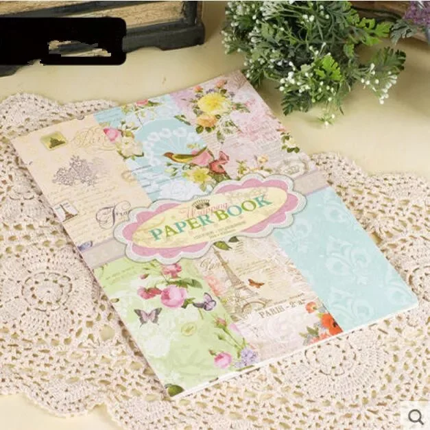 

32pcs Double-sided Printed Flower Pattern DIY Scrapbooking Background Pads Paper Pack Decor Craft Handmade Album Frame Art Paper