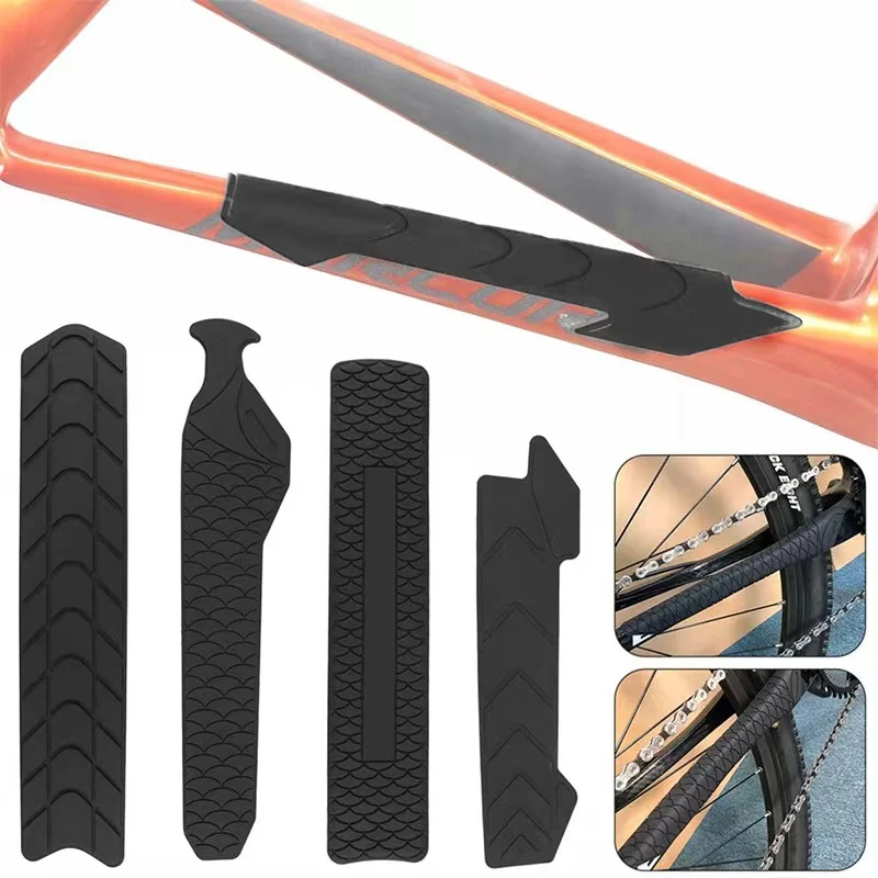 Silicone Bike Chain Protector Bicycle Frame Chainstay Pad Scratch-Resistant Road Bike Chain Guard Cover Bicycle Accessories