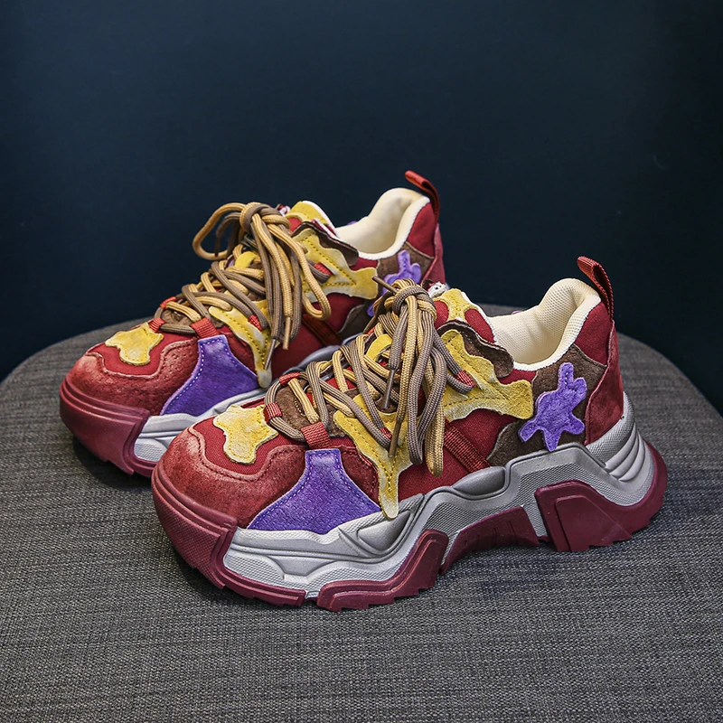 

2023 Fashion Spring Autumn Female Platform Sneakers Women Patchwork Mesh Casual Chunky Ladies Sports High Quality Shoes Tennis