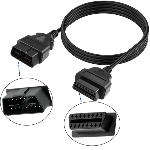 1.5m OBD-II OBD2 16 Pin Auto Car Male to Female Extension Cable Diagnostic Extender Cord Adapter 5FT