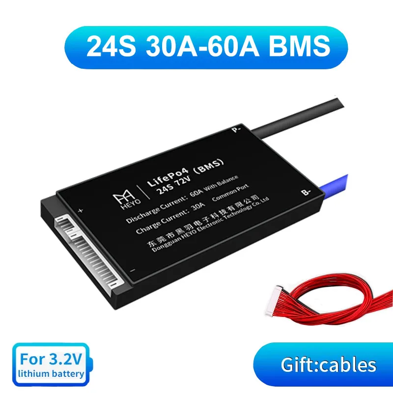 

BMS Lifepo4 24S 72V E-bicycle 3.2V Battery 24S LiFePO4 Lipo Liion PCBA 30A 40A 50A 60A BMS Balance