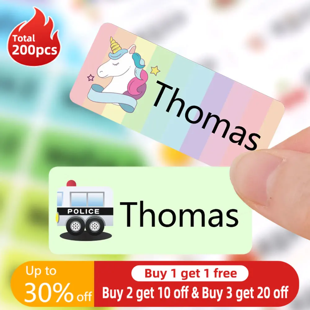 Пользовательская иврит Водонепроницаемая самоклеящаяся Детская Наклейка с именем Персонализированная Детская школьная этикетка канцелярская бирка для детского сада