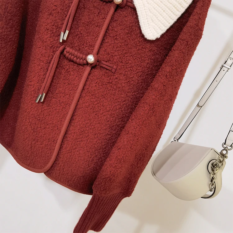 Shu W002-Модный кукольный воротник с заниженными плечами и рукавами повседневное