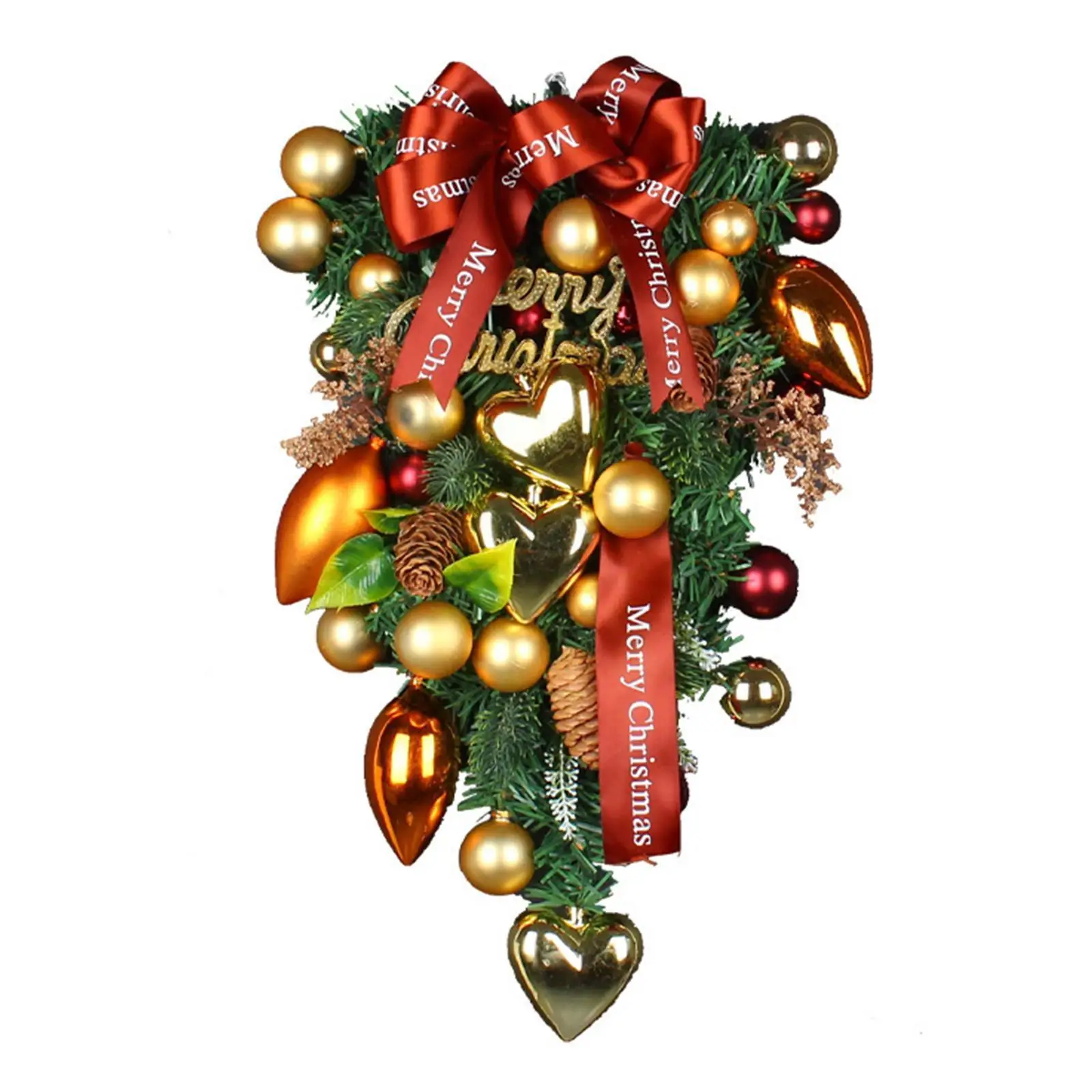 

Декоративный дверной венок, Шелковый цветок пиона, венок на голову, 40 см, ручная работа, гирлянда для осени и зимы, уличный дисплей, красный, ...