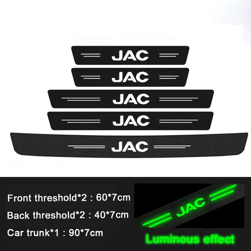 

Светящиеся наклейки на порог двери автомобиля, наклейки против ударов, защитная пленка для JAC Logo Refine J3 J2 S5 A5 J5 J6 J4 T8 Vapor S2