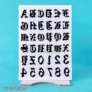 Водостойкая временная татуировка-наклейка флэш-тату с английскими буквами арабскими цифрами